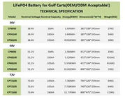 Carrinho de golfe BMS 100ah 105ah 160ah bateria de lítio 48 volts